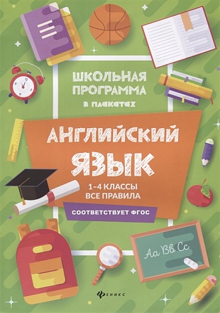 Школьная программа в плакатах - Английский язык: 1-4 классы, все правила 