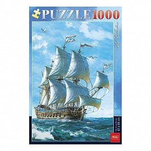 Пазл 1000 элементов – Парусник на волнах (Hatber, 1000ПЗ2-13343)