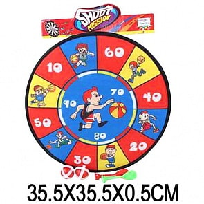 Дартс детский Баскетбол 36 см, дротики на липучке 2 шт, шарики 2 шт (Наша Игрушка, 366-1)