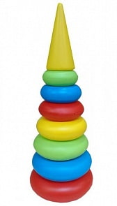 Пирамидка Гигант, 50 см., 8 деталей (Рыжий Кот, И-1909)