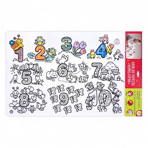 Коврик-раскраска большой – Цифры, размер 68 х 48 см (ЯиГрушка, 59883st)