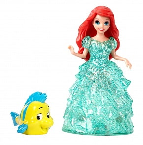 Кукла на колесиках из серии Disney Princess - Ариэль и Флаундер (Mattel, BJF22-BDK11)