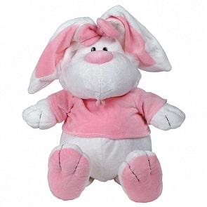 Кролик БЕЛЫЙ сидячий, 40 см (Gulliver, 7-42229)