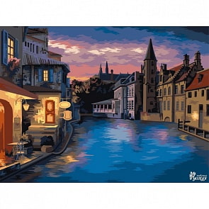 Рисование по номерам на холсте – Ночной Амстердам, 40 х 50 (Фабрика Творчества, A124)