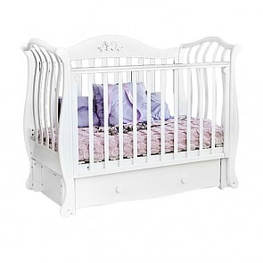 Кроватка детская Красная звезда С 757 Юлиана, резьба №8 накладка №27 Бабочка, белый (Красная Звезда, КЗ-С 757_белый)