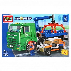 Конструктор Город мастеров – Камаз эвакуатор, с фигуркой, 175 деталей (Город мастеров, 5075-KK)