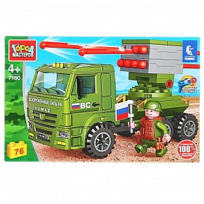 Конструктор Город мастеров - Камаз: стреляет ракетами, с фигуркой, 76 деталей (Город мастеров, 7180-KK)