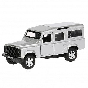Машина металлическая Land Rover Defender, серебристая, 12 см, открываются двери, инерционная (Технопарк, DEFENDER-SL)