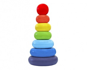 Пирамидка деревянная Колечки, 7 деталей (Alatoys, 050107)