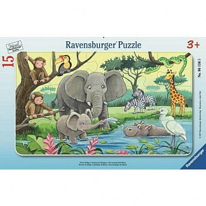 Пазл - Африканские животные, 15 деталей (Ravensburger, 06136)