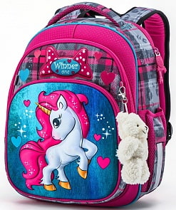 Ранец Winner One 7005 с брелоком плюшевым мишкой (Winner, 7005)