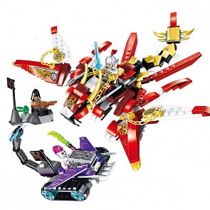 Конструктор – Красный дракон с фигурками и аксессуарами, 325 деталей (Enlighten Brick, BRICK2209)