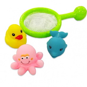 Сачок с 3-мя животными для ванной, 2 вида  – Веселое купание (Abtoys, PT-00535)