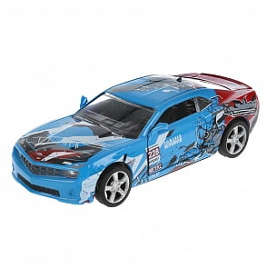 Спорткар, 12 см, свет-звук, открываются двери, инерционный механизм, цвет синий (Технопарк, JL7718-12SLSRT-BU)