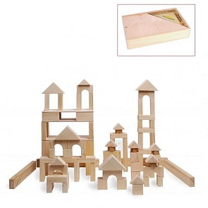 Деревянный конструктор, 85 деталей, неокрашенный (Paremo, PE117-3)