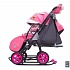 Санки-коляска Snow Galaxy - City-1 - Мишка со звездой, цвет розовый на больших колесах Ева, сумка, варежки  - миниатюра №4