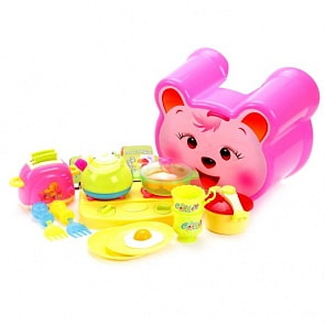 Стульчик маленького повара с аксессуарами, 32 предмета, разные цвета и дизайн (Наша Игрушка, ZD799-6) (ассортимент)