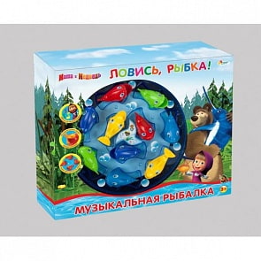 Игровой набор – Рыбалка «Маша и медведь» на батарейках, со светом и песенкой (Играем вместе, 0610V039W-Rsim)