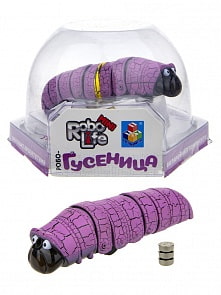 Интерактивный питомец RoboLife – Робо-гусеница, сиреневая (1toy, Т18758)