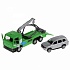 Эвакуатор Камаз 12 см и Toyota Land Cruiser 7,5 см, металлический инерционный    - миниатюра №6