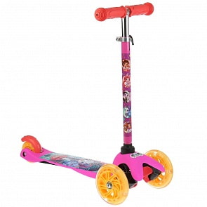 Самокат 3-х колесный серии Enchantimals, управляется наклоном, колёса Pu 120 и 80, свет, регулируемый руль (Next, MINI203-EHMS-2)