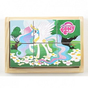 Деревянные кубики «My Little Pony» 6 шт. (Играем вместе, C-6-MLPsim)