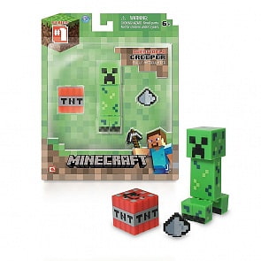 Фигурка из серии Minecraft - Creeper Крипер с аксессуарами, пластик, 8 см. (Jazwares, TM16503)