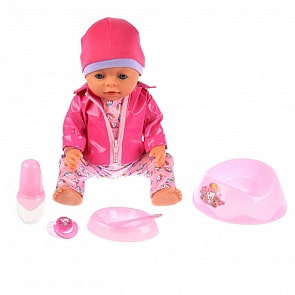 Интерактивный пупс - Сашенька 40 см, 6 функций, пьет, писает, плачет (Карапуз, BL020E-RU_19)