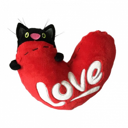 Мягкая игрушка-подушка - Кот с сердцем 