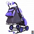 Санки-коляска Snow Galaxy - City-1 - Серый Зайка, цвет фиолетовый, на больших колесах Ева, сумка, варежки  - миниатюра №3