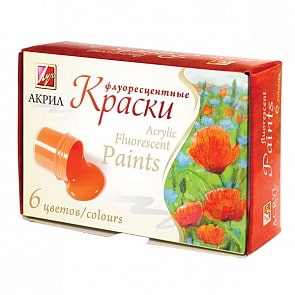 Краски акриловые флуоресцентные, 6 цветов (Луч, 22С1410-08)