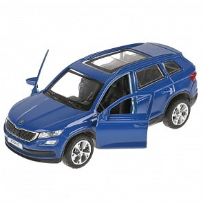 Инерционная металлическая машина - Skoda Kodiaq, 12 см, цвет синий, открываются двери и багажник (Технопарк, KODIAQ-BU)