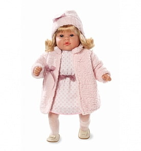 Кукла Elegance в платье, колготах, меховой шубке и шапке, 50 см, звук (Arias, Т59804)