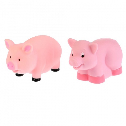 Игрушки для купания из пластизоля – Свинки, 6 и 5 см, в сетке 