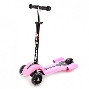 Самокат 3-х колёсный со световыми эффектами, розовый (Next, 16-HD-C2sim)