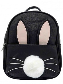 Рюкзак Зайчик с хвостиком и ушками, черный (Михи Михи, MM08128)