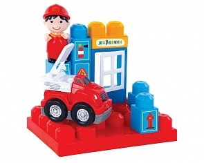 Конструктор для малышей – Пожарная станция. 12 деталей с фигурками и наклейками (Жирафики, 691188)