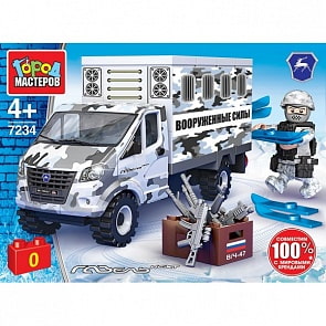 Конструктор ГАЗель Next военная 63 детали (Город мастеров, 7234-KK)