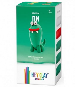 Легкий пластилин для лепки Залипаки - Пи, 5 банок (Hey Clay)