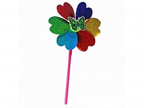 Вертушка - Бабочка на цветке 42 см, голограмма (Наша Игрушка, 6811C) (ассортимент)