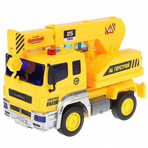 Камаз автокран, 17 см, инерционный, свет и звук (Технопарк, KAM-17PL-CRA)