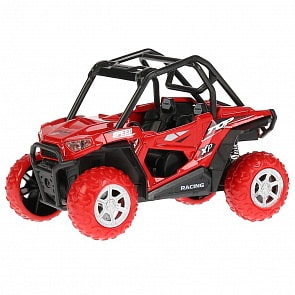 Машина металлическая свет и звук Багги, длина 11,5 см., рессоры, инерционная (Технопарк, FY6033G-SL-RD)