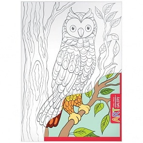 Раскраска на бумажном холсте из серии Арт Галерея средняя – Сова (Айрис-Пресс, )