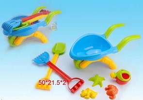 Набор для песочницы с тачкой и формочками (1toy, Т15487)