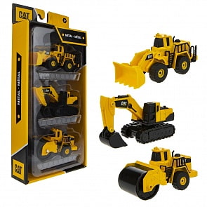 Набор спецтехники - Каток, погрузчик, экскаватор, 3 штуки, 10 см (1toy, Т19127)