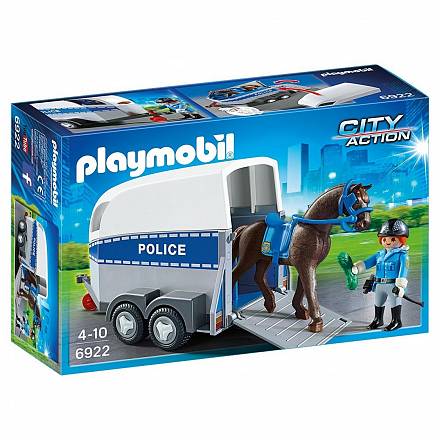 Playmobil Полиция с лошадью и прицепом 