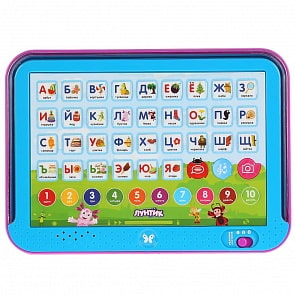 Сенсорный планшет - Азбука Лунтика 43 стиха, 3 песенки, 5 режимов, подсветка (Умка, X600-H05012-R)