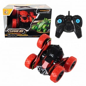 Трюковая машина-перевертыш на р/у - Драйв, 1:28, красный (1toy, Т10949)