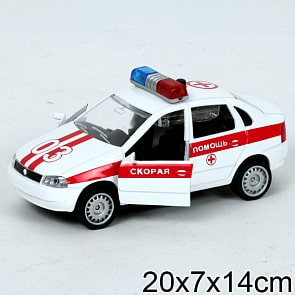 Инерционная модель "Lada Kalina" - Скорая помощь, свет, звук (Технопарк, CT1049WB-A)