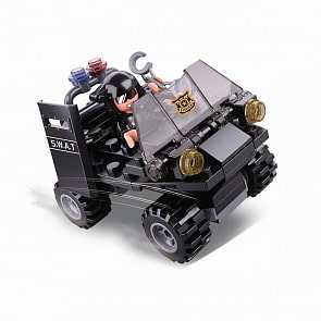 Конструктор - Полицейская машина с фигуркой, 73 детали (Sluban, M38-B0638C)